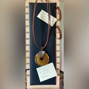 Vintage Bundle Joshua Benbassat Agate Necklace w/Tara Ross Black Label Earrings